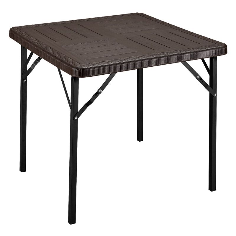 KAUFMANN TABLE FOLDABLE HDPE BROWN 78CMX78CM