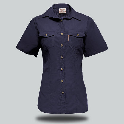 Ruggedwear Quick Dry Marlin Ladies Short Sleeve Blouse Navy