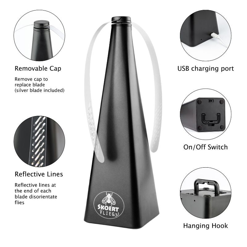 Fly Repellent Rechargeable Fan - 3 Unit Combo