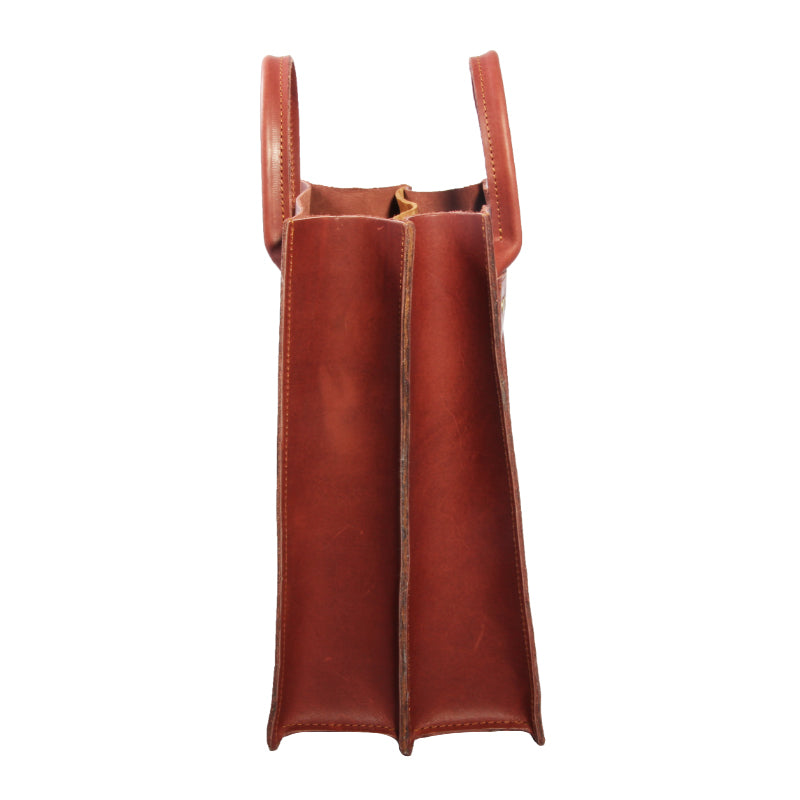 Leather Wine Bag Square - 4 Bottle