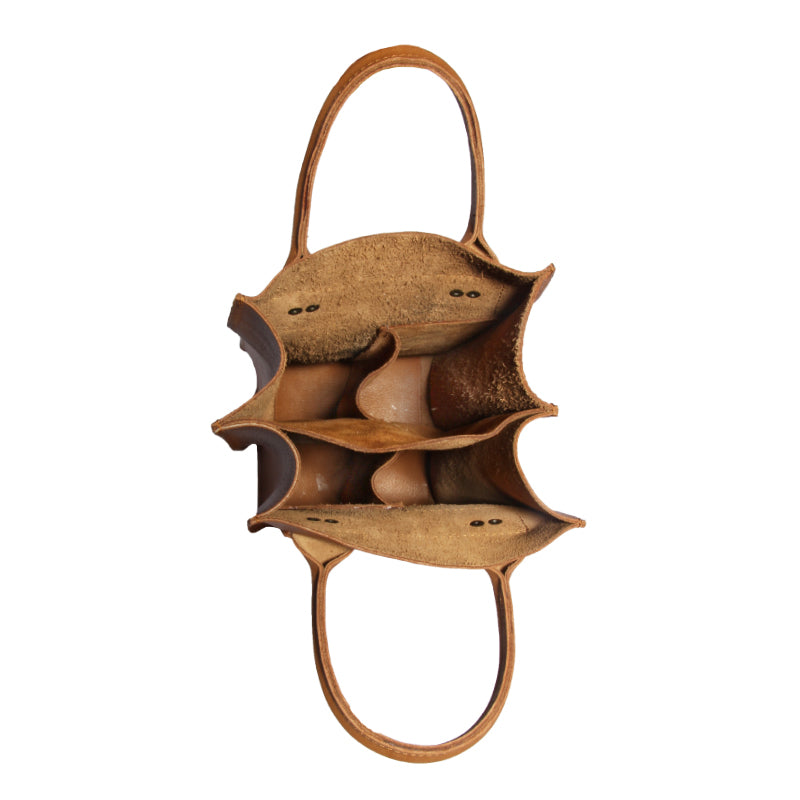 Leather Wine Bag Square - 4 Bottle