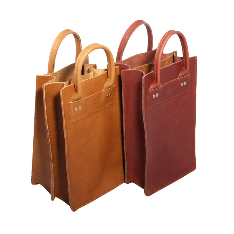 Leather Wine Bag Square - 4 Bottle